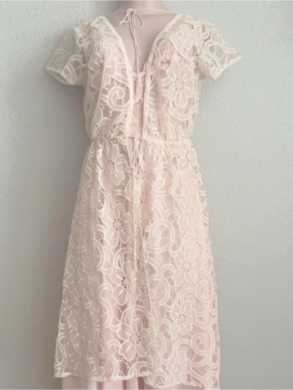VTG Victoria’s Secret Sheer Bridal Lace Maxi Duster Robe Gown XS/S Rare Festival